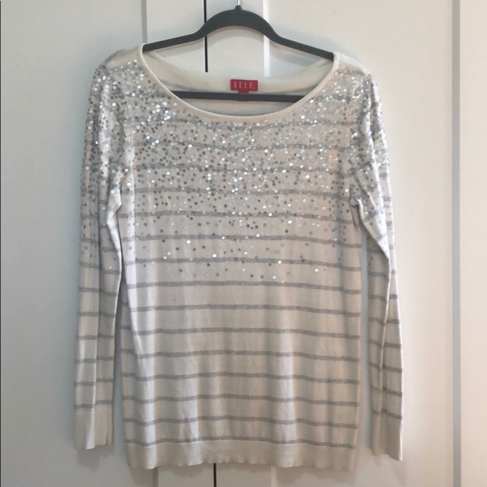 Elle Lightweight Sequined Sweater Size Medium